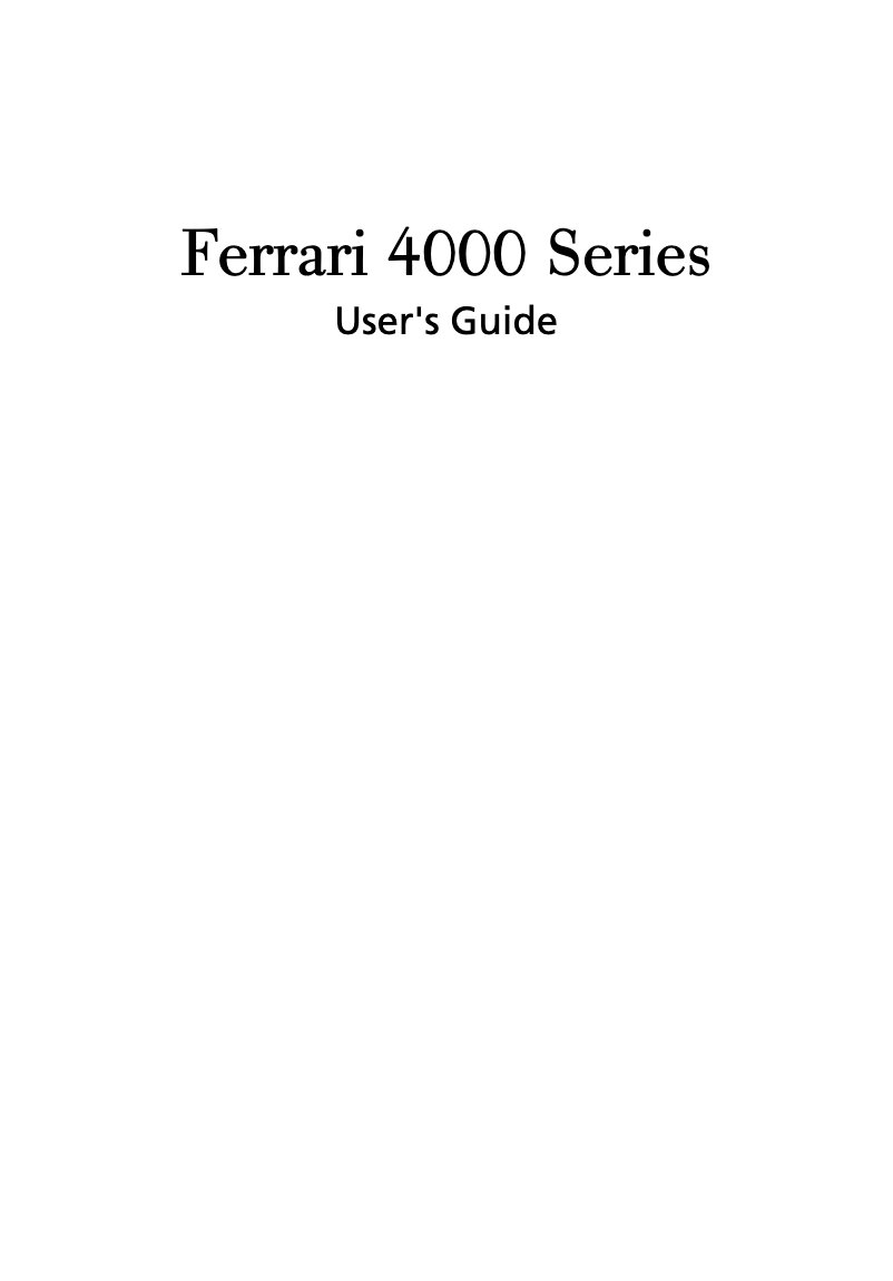 Page 1 de la notice Manuel utilisateur Acer Ferrari 4000