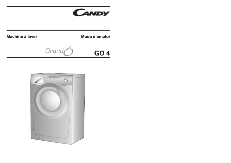 Page 1 of the manual User Manual Candy GO4 127-47