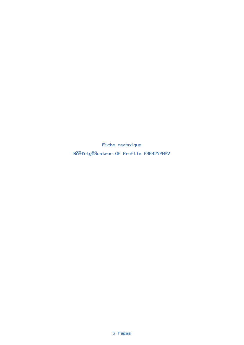 Image de la première page du manuel de l'appareil Profile PSB42YPHSV