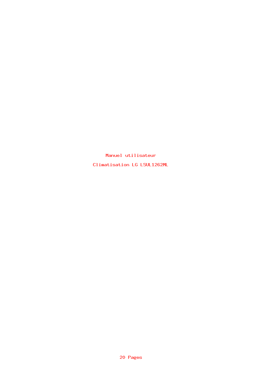 Page 1 de la notice Manuel utilisateur LG LSUL1262ML