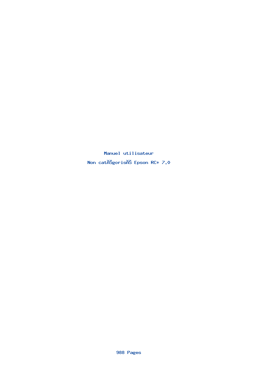 Page 1 de la notice Manuel utilisateur Epson RC+ 7.0