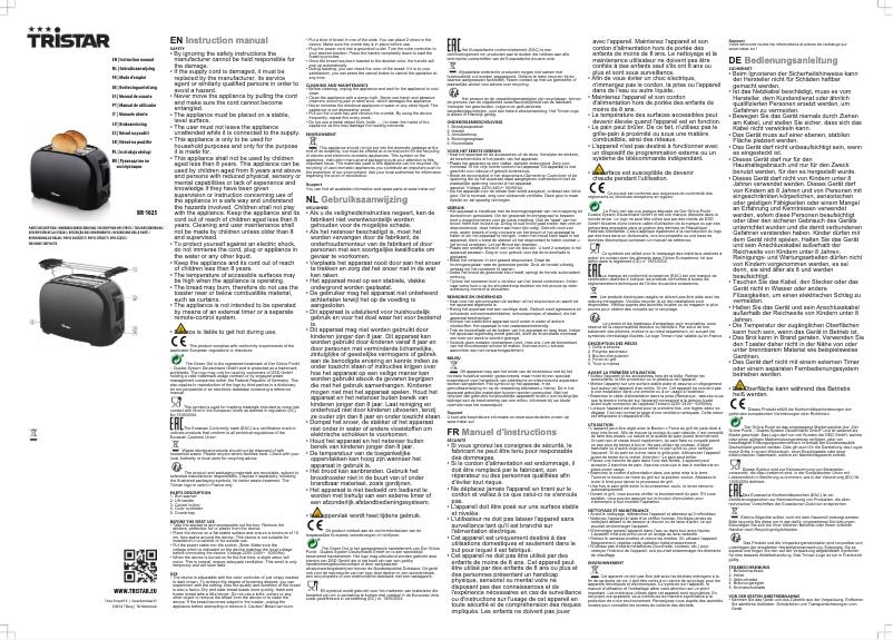 Page 1 de la notice Manuel utilisateur TriStar BR-1025