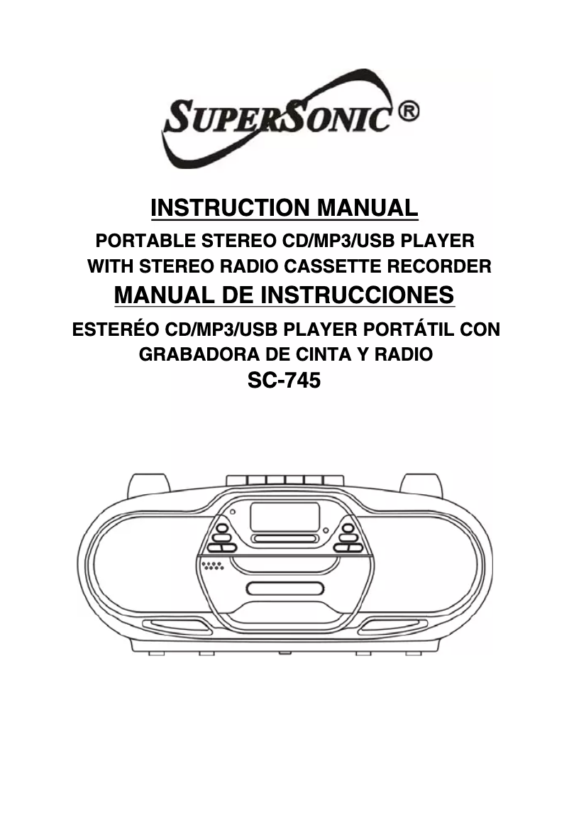 Page 1 de la notice Manuel utilisateur SuperSonic SC-745