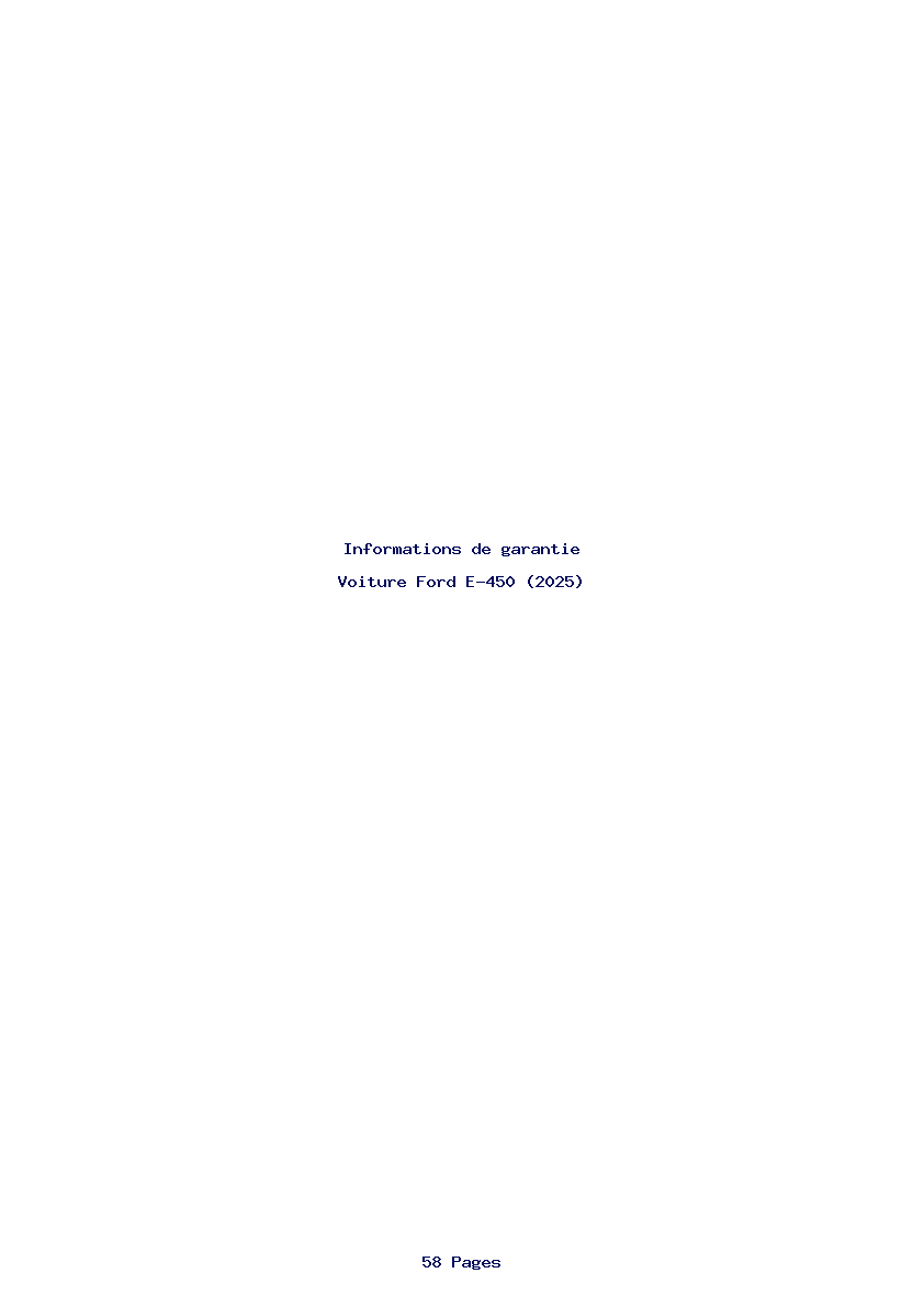 Page 1 de la notice Informations de garantie Ford E-450 (2025)