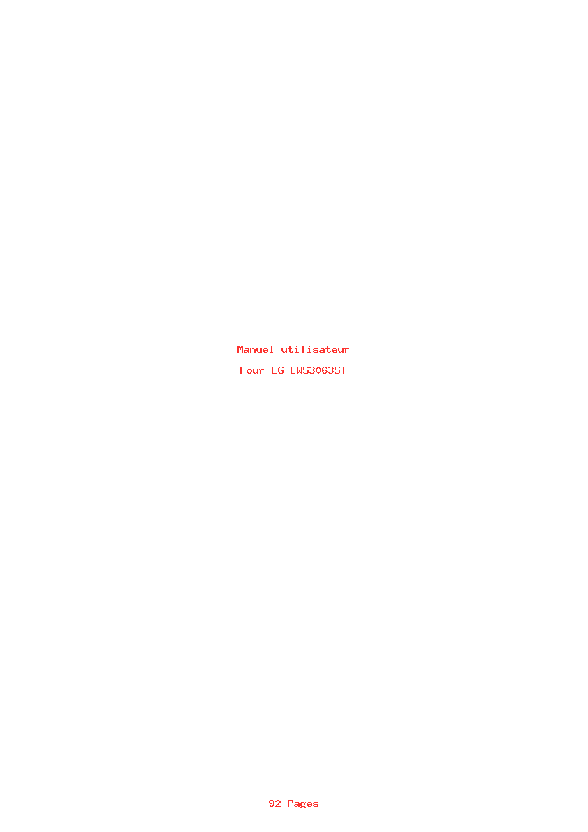 Page 1 de la notice Manuel utilisateur LG LWS3063ST