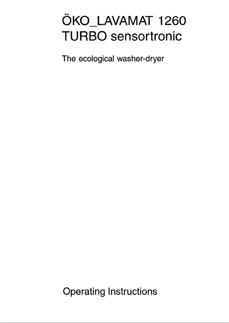 Page 1 de la notice Manuel utilisateur AEG Lavamat 1260 Turbo