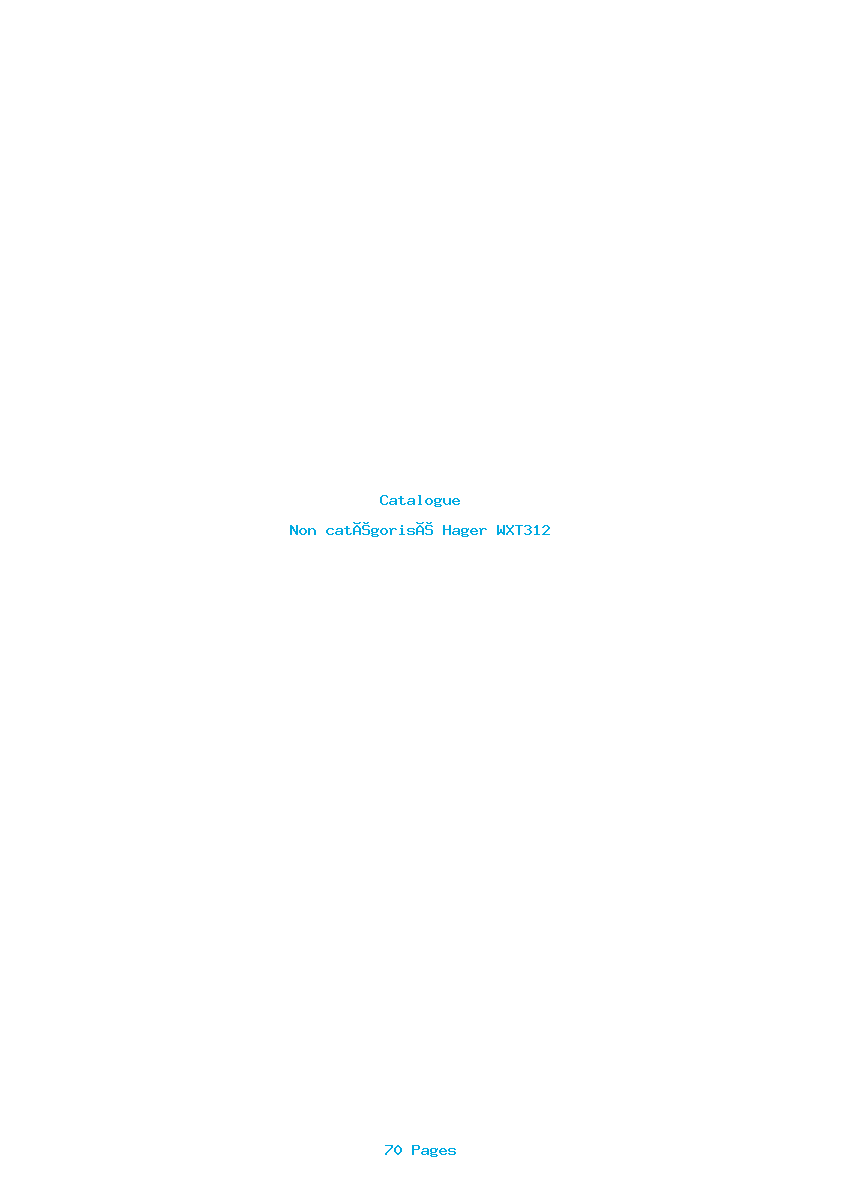 Page 1 de la notice Catalogue Hager WXT312