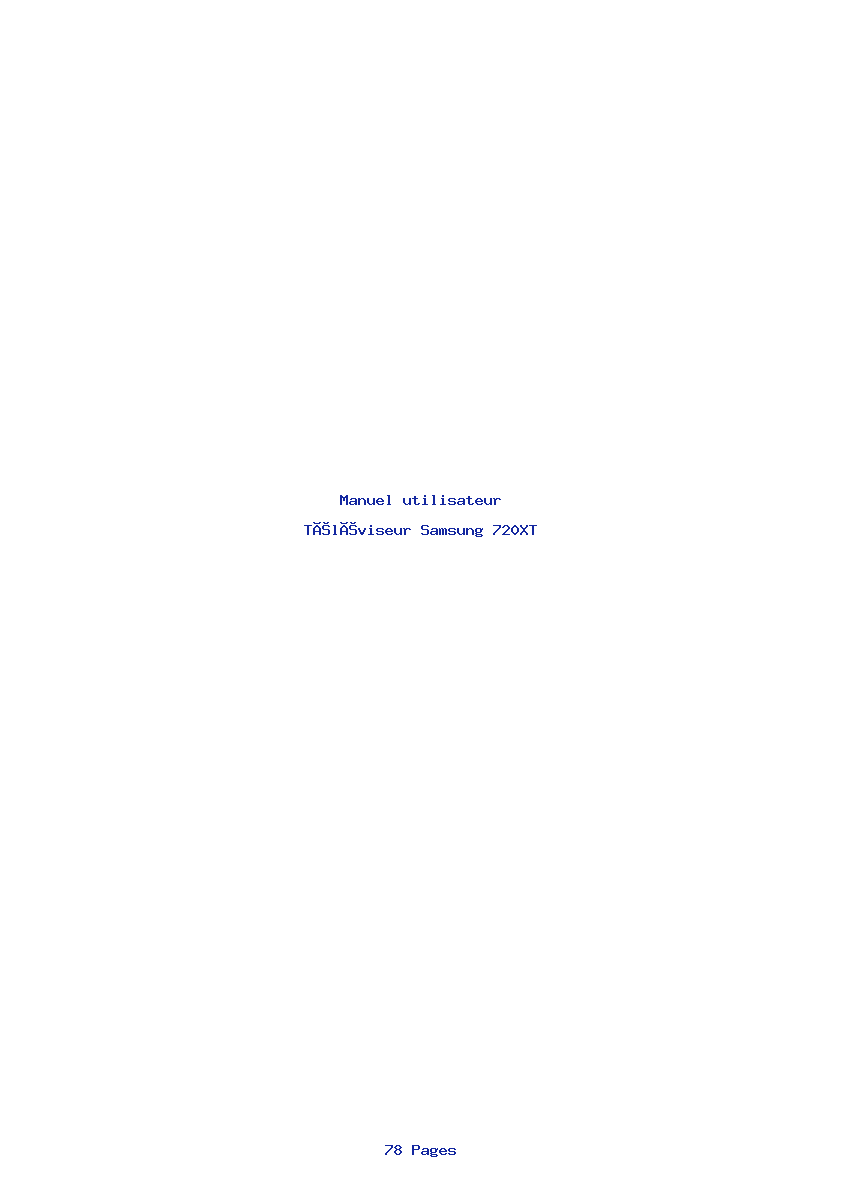 Page 1 de la notice Manuel utilisateur Samsung 720XT