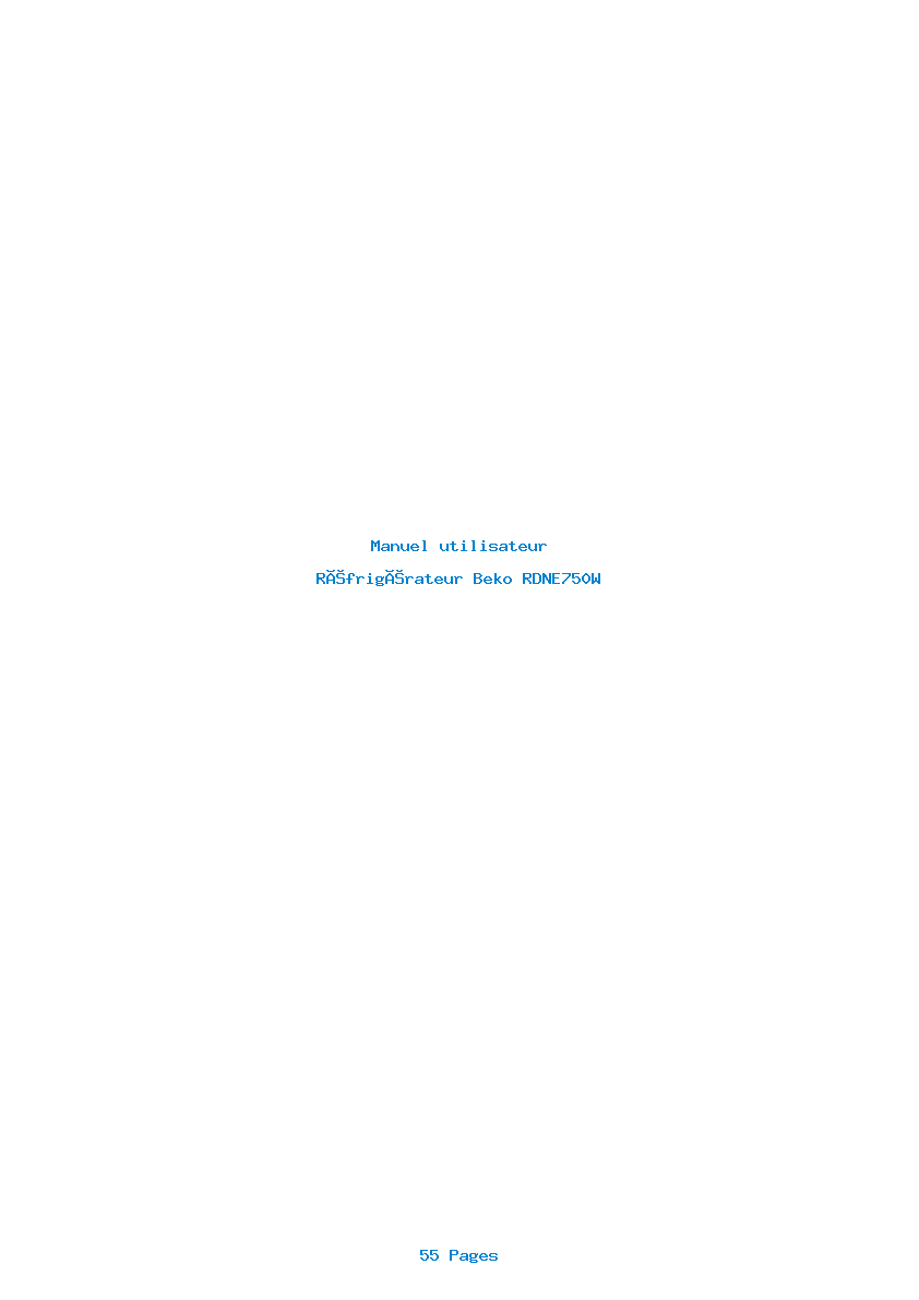 Page 1 de la notice Manuel utilisateur Beko RDNE750W
