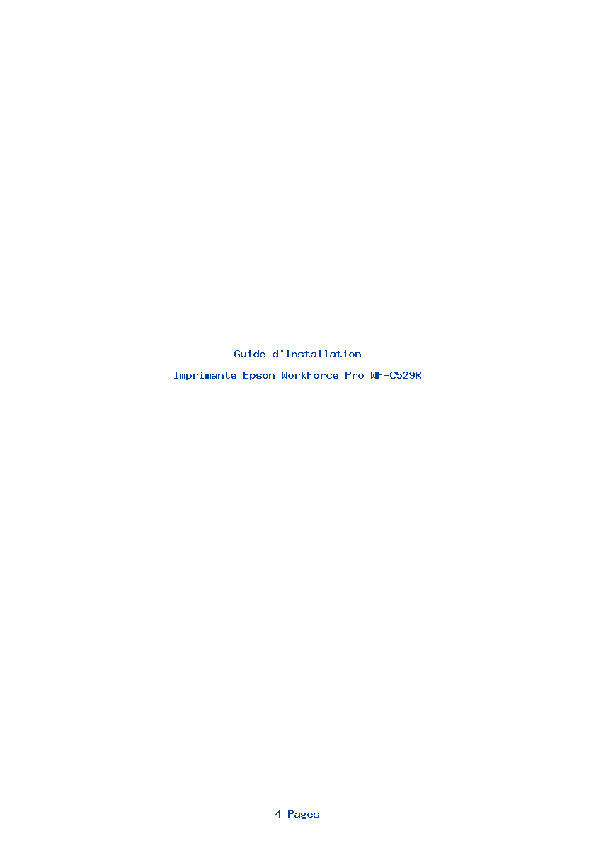Page 1 de la notice Guide d'installation Epson WorkForce Pro WF-C529R