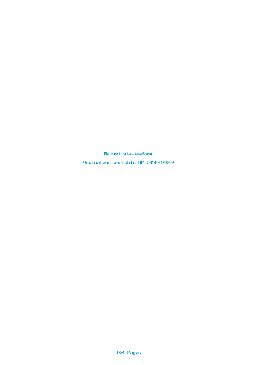 Page 1 de la notice Manuel utilisateur HP CQ58-160EV