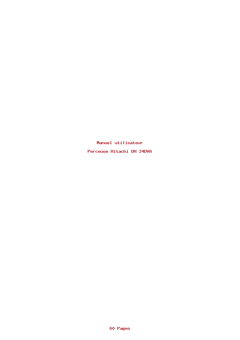 Page 1 de la notice Manuel utilisateur Hitachi DH 24DVA