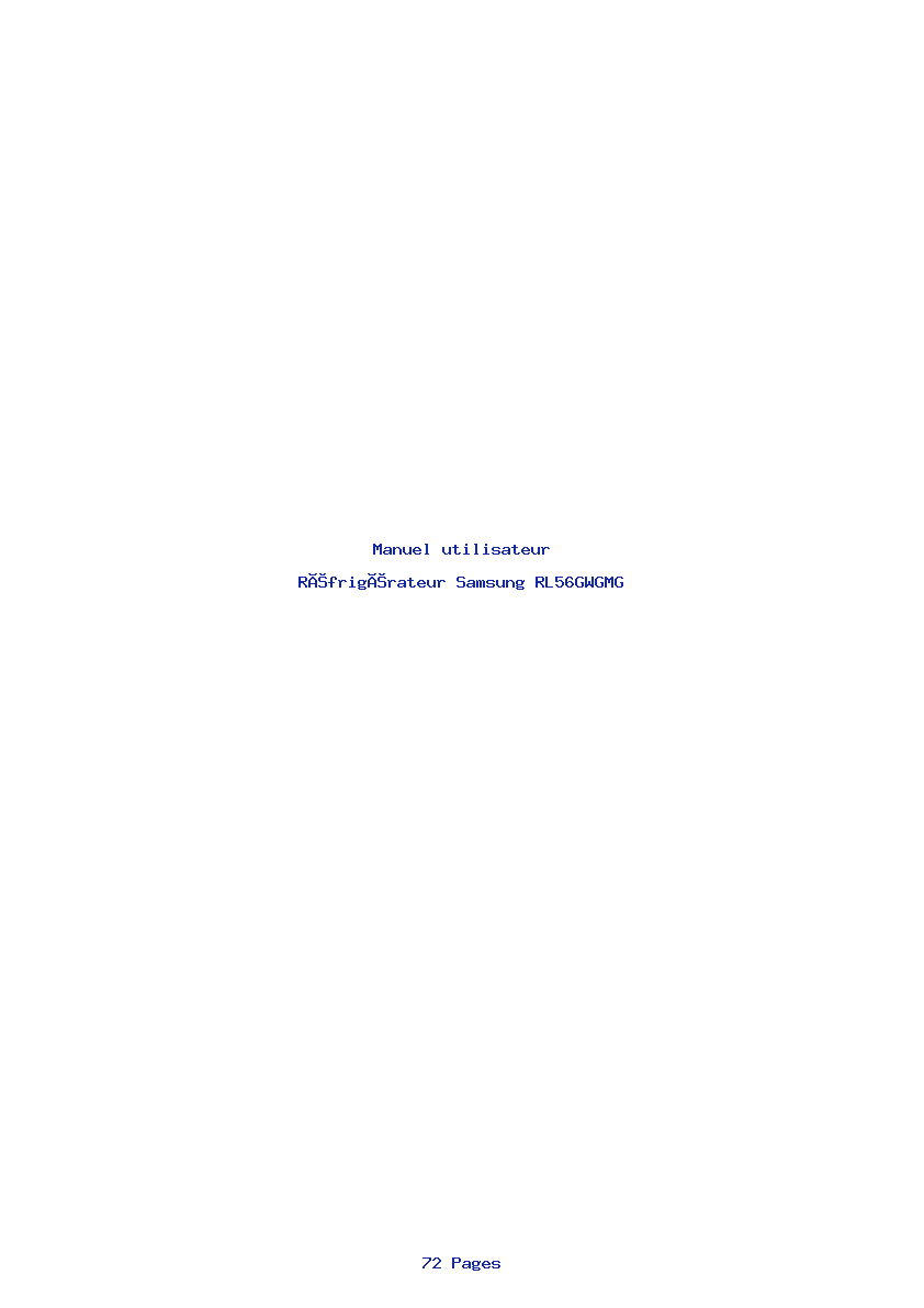 Page 1 de la notice Manuel utilisateur Samsung RL56GWGMG
