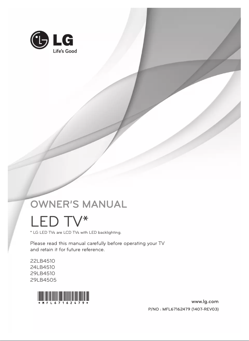 Page 1 of the manual User Manual LG 22LB4510