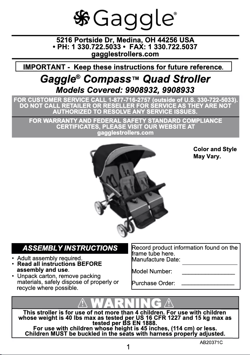 Page 1 de la notice Manuel utilisateur Gaggle Compass