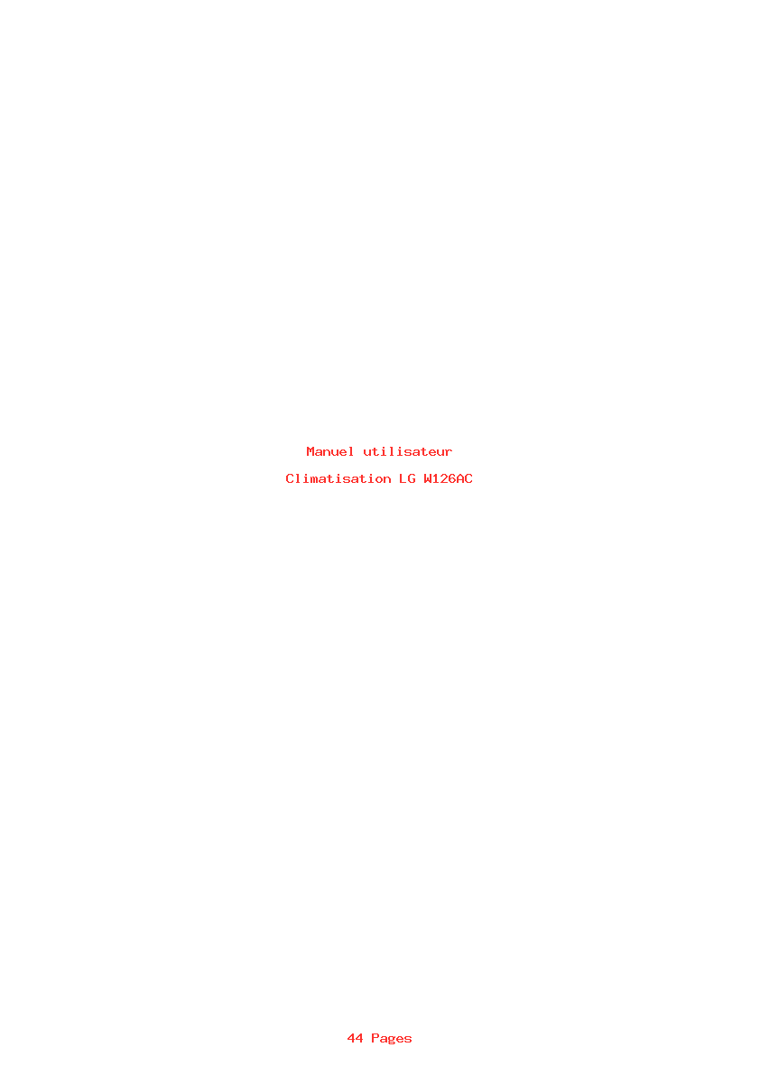 Page 1 de la notice Manuel utilisateur LG W126AC