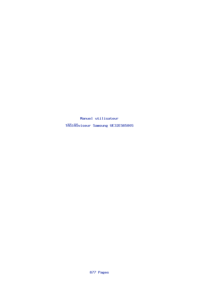 Page 1 de la notice Manuel utilisateur Samsung UE32ES6580S