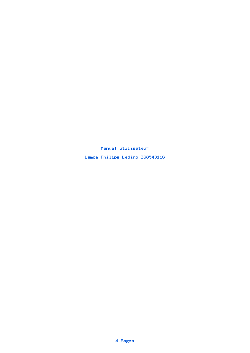 Page 1 de la notice Manuel utilisateur Philips Ledino 360543116