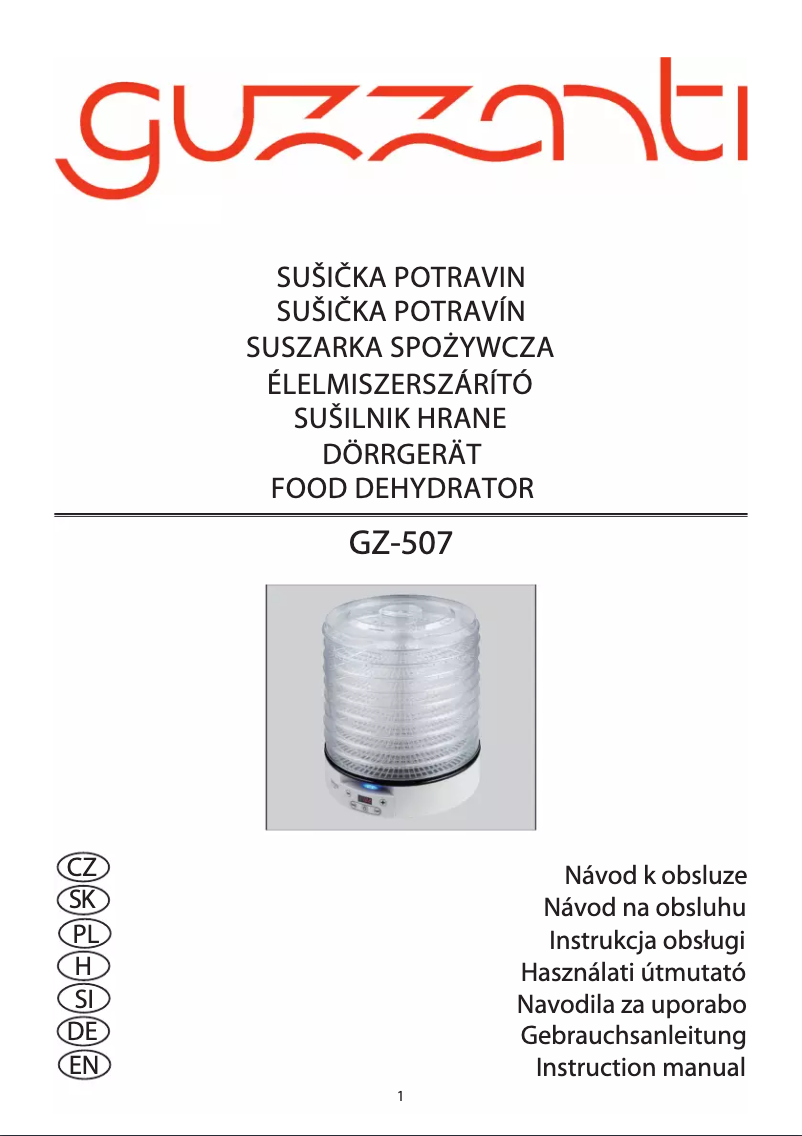 Page 1 de la notice Manuel utilisateur Guzzanti GZ-507