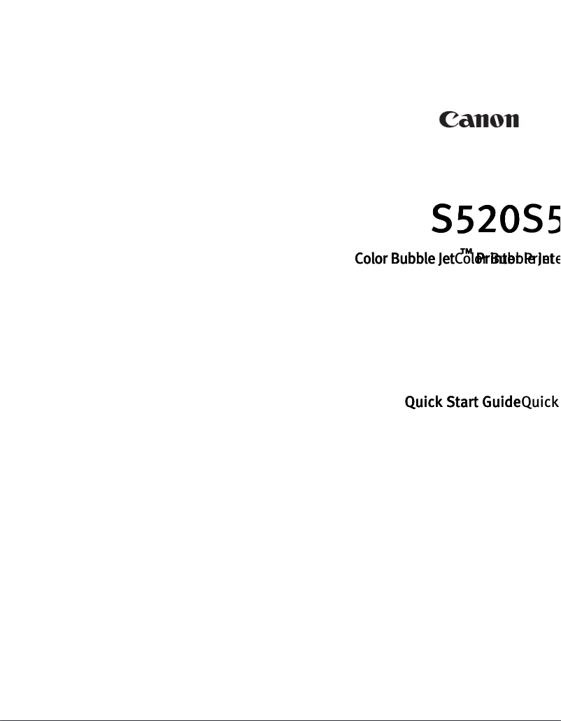 Page 1 de la notice Guide de démarrage rapide Canon Bubble Jet S520