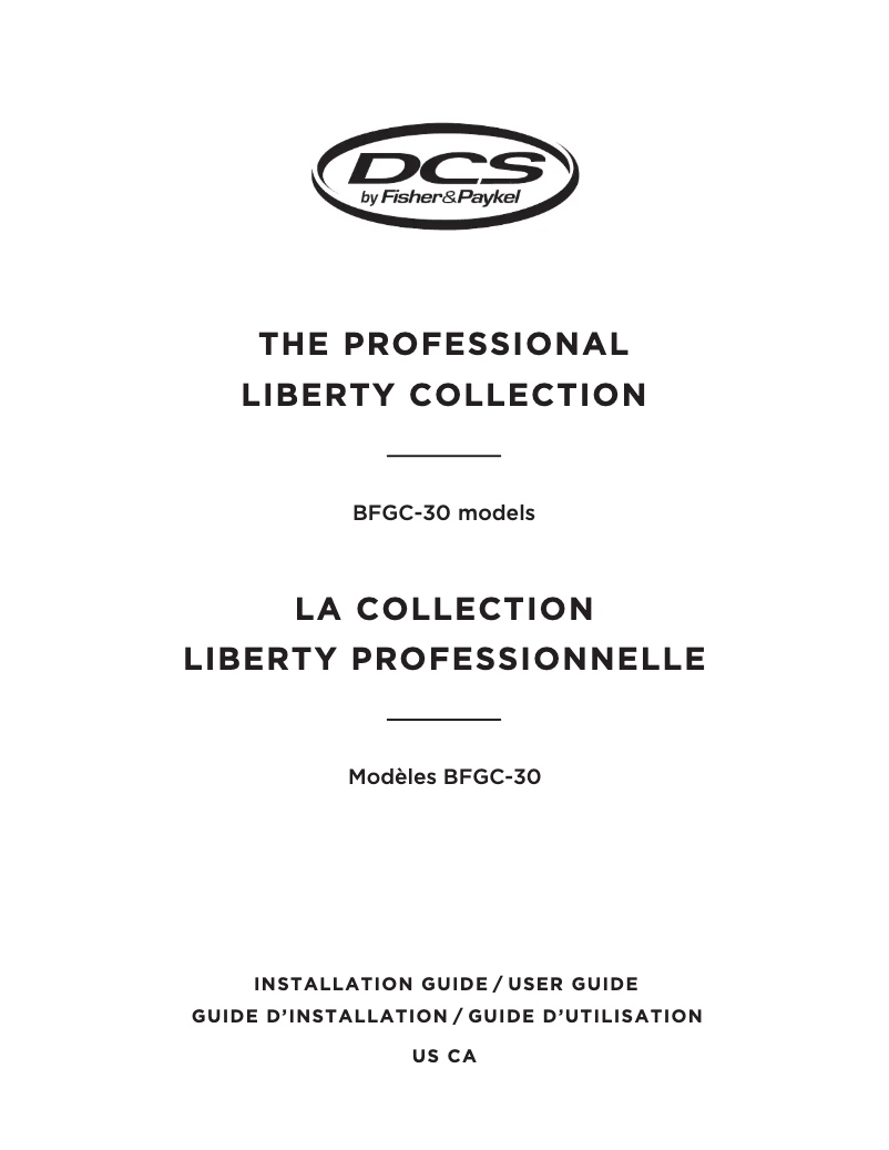 Page 1 de la notice Manuel utilisateur Fisher & Paykel BFGC-30BGD-N