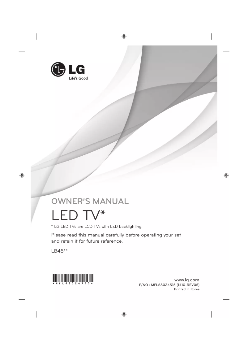 Page 1 de la notice Manuel utilisateur LG 24LB450B