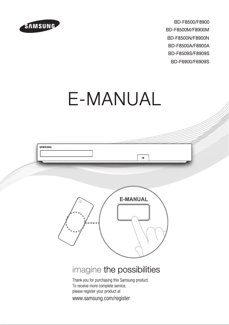 Page 1 de la notice Manuel utilisateur Samsung BD-F8900N