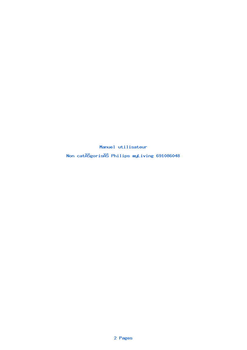 Page 1 de la notice Manuel utilisateur Philips myLiving 691086048