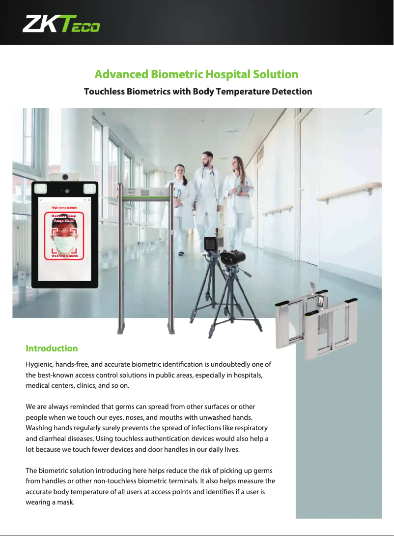 Page 1 de la notice Catalogue ZKTeco SpeedFace-V5L