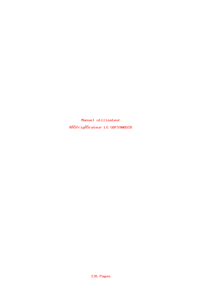 Page 1 de la notice Manuel utilisateur LG GBF59WBDZB