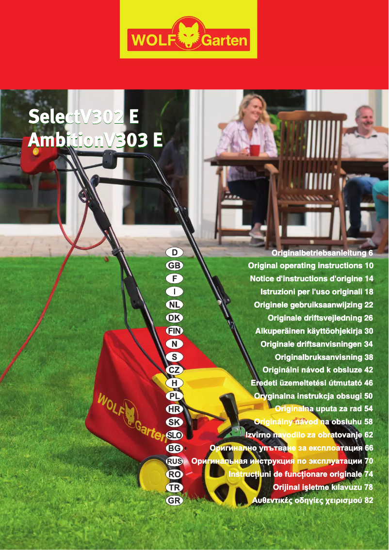 Page 1 de la notice Manuel utilisateur Wolf Garten Select VS 302 E