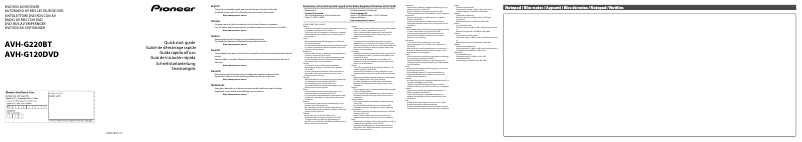Page 1 de la notice Guide de démarrage rapide Pioneer AVH-G220BT