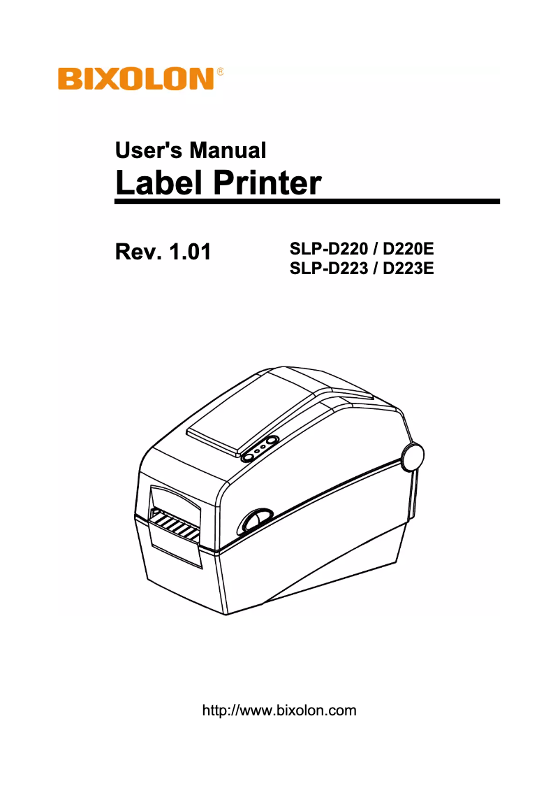 Page 1 de la notice Manuel utilisateur Bixolon SLP-D223