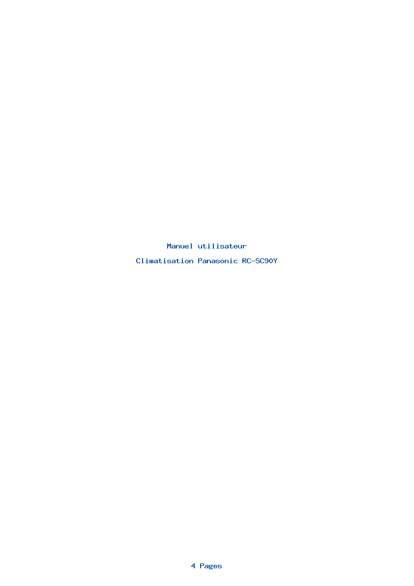 Page 1 de la notice Manuel utilisateur Panasonic RC-SC90Y