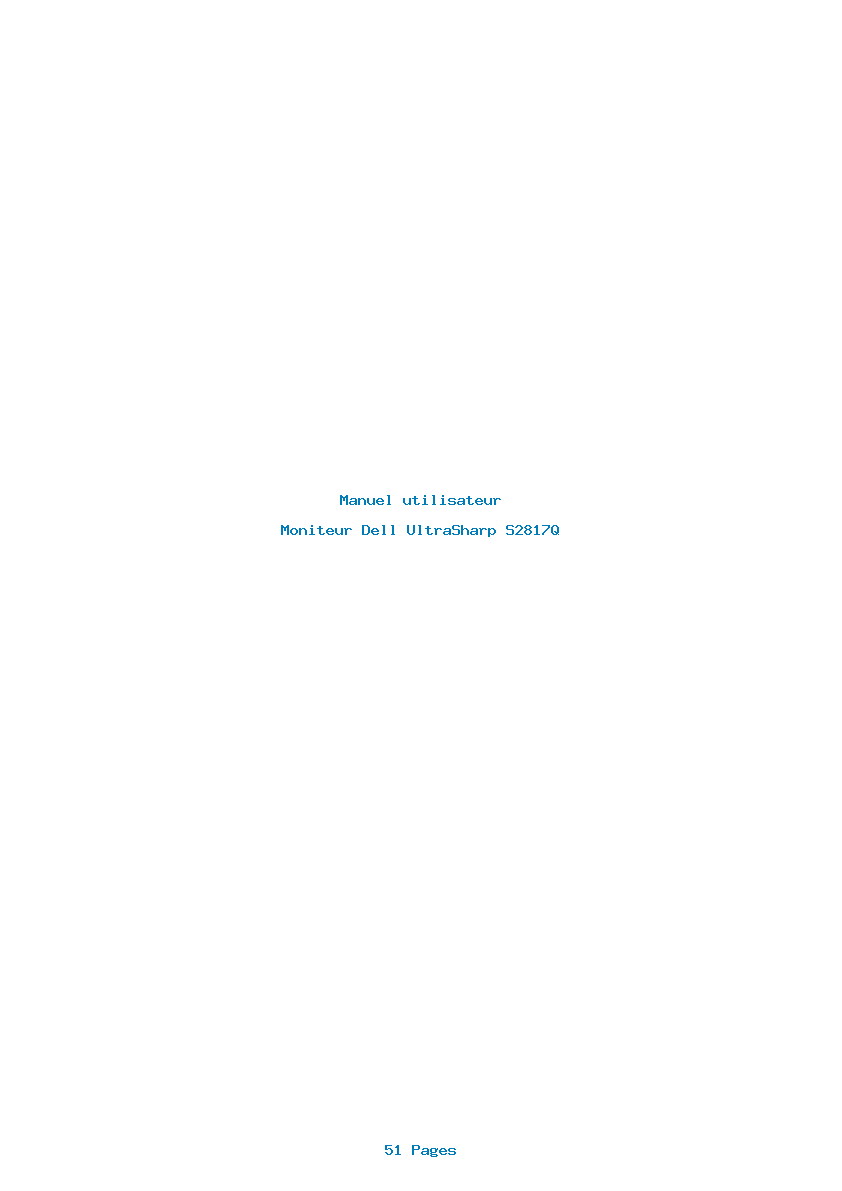 Page 1 de la notice Manuel utilisateur Dell UltraSharp S2817Q
