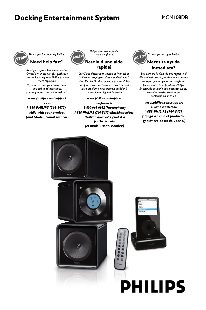 Página 1 del manual Manual de usuario Philips MCM108DB