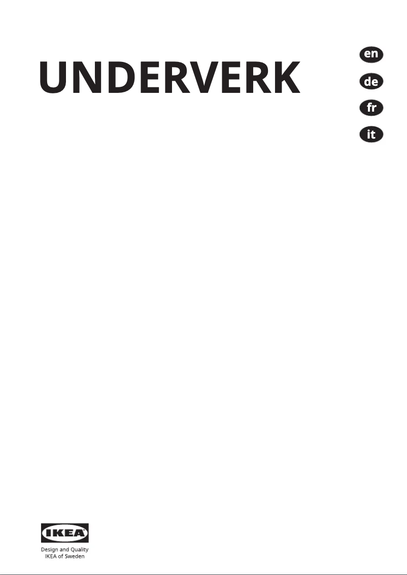 Page 1 de la notice Manuel utilisateur Ikea UNDERVERK 103.939.74