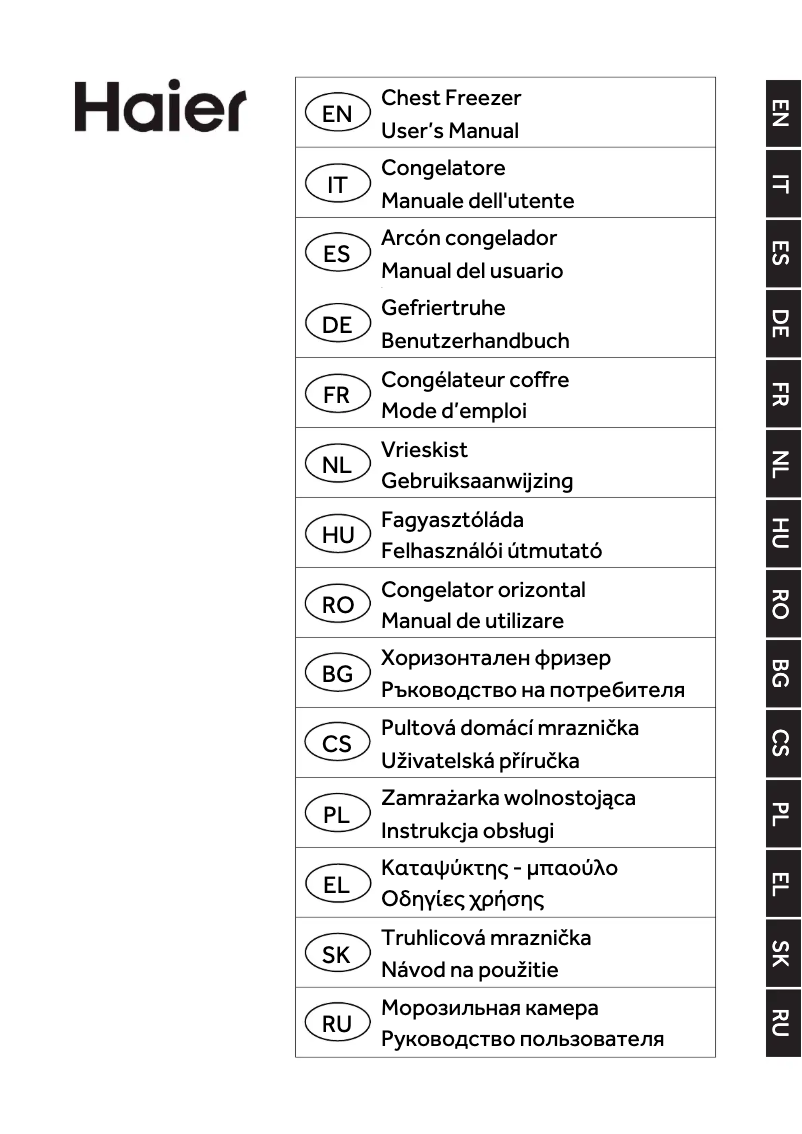 Página 1 del manual Ficha técnica Haier HCE259R