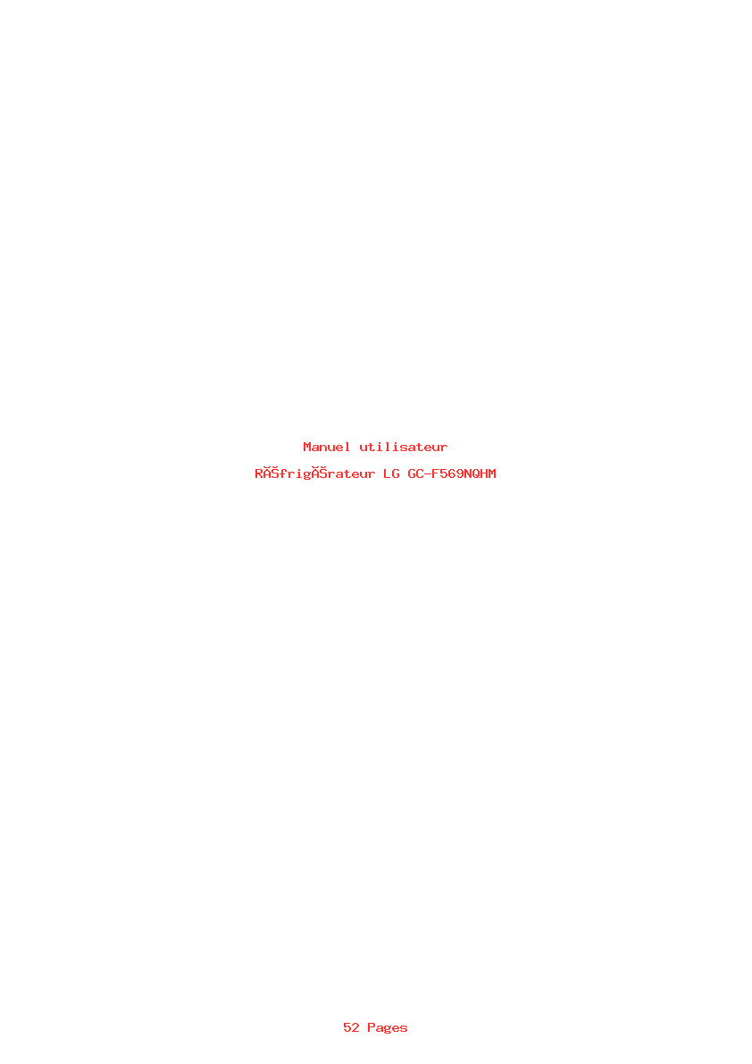 Page 1 de la notice Manuel utilisateur LG GC-F569NQHM