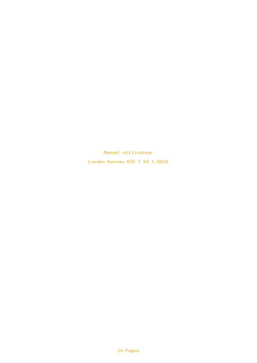 Page 1 de la notice Manuel utilisateur Kernau KGS T 60 1.5B1D