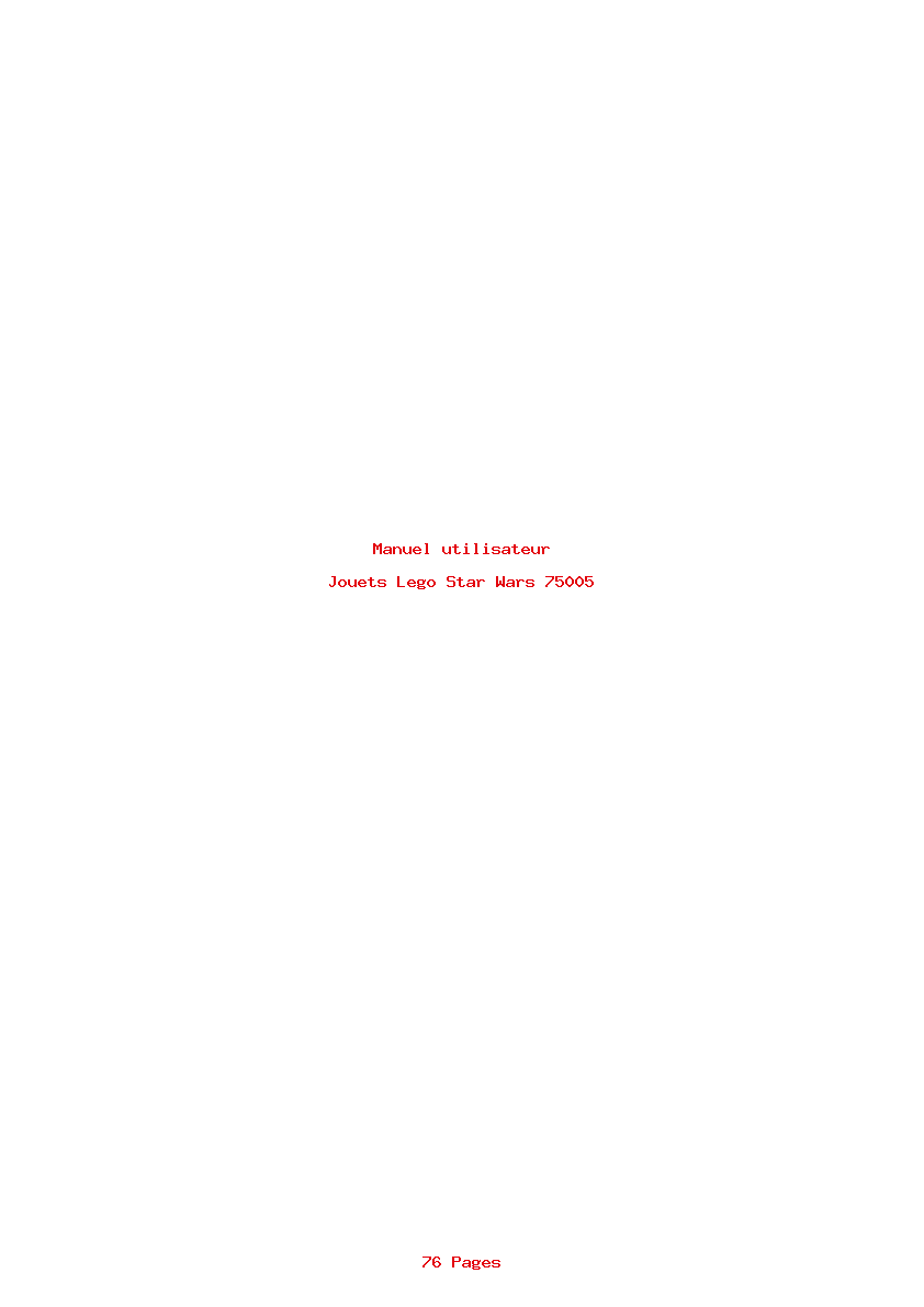 Page 1 de la notice Manuel utilisateur Lego Star Wars 75005