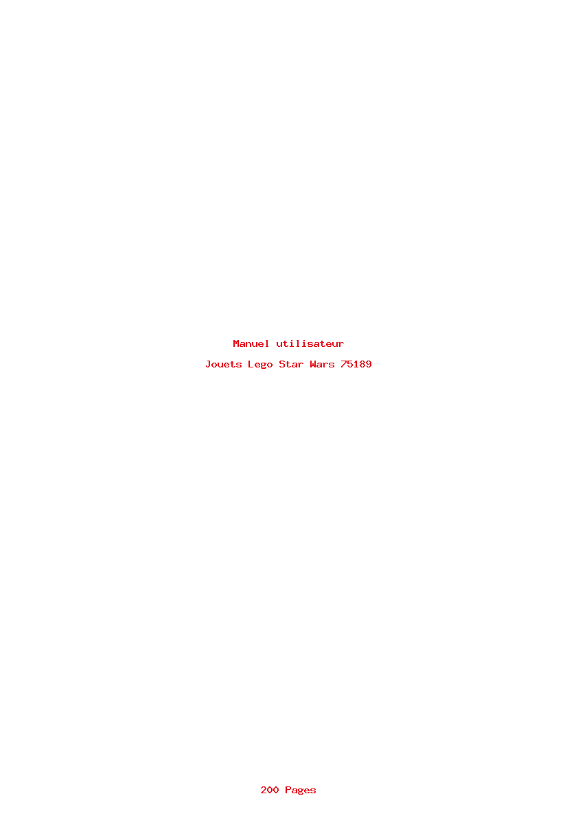 Page 1 de la notice Manuel utilisateur Lego Star Wars 75189
