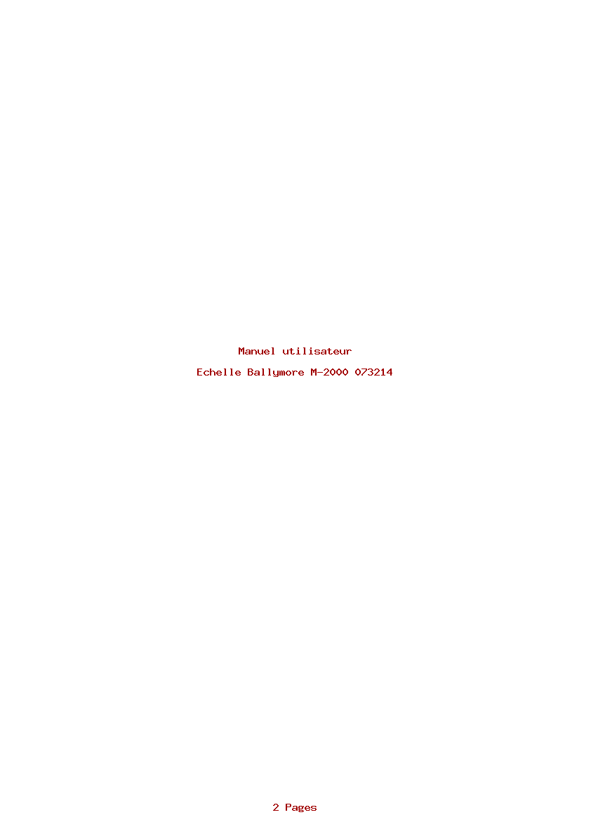 Page 1 de la notice Manuel utilisateur Ballymore M-2000 073214