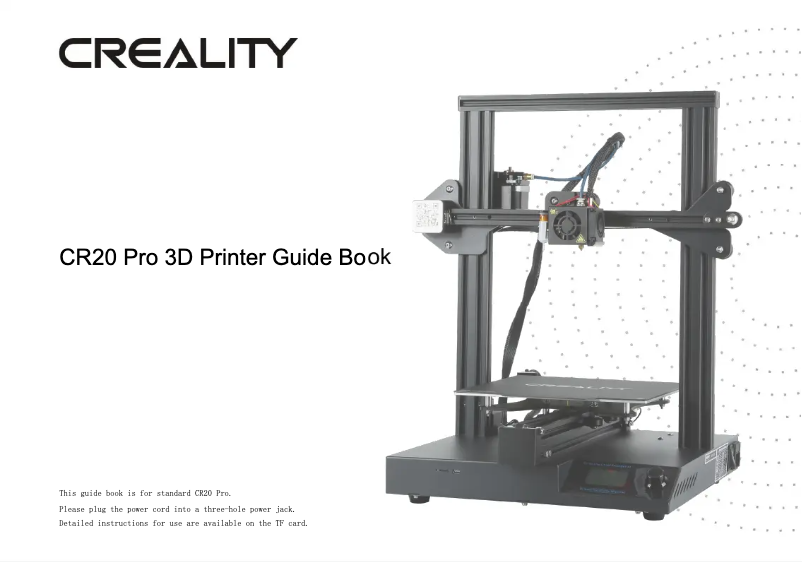 Page 1 de la notice Manuel utilisateur Creality CR20 Pro