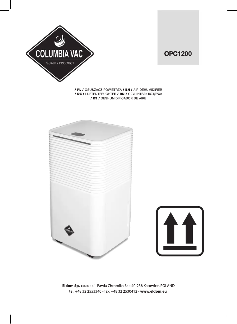 Page 1 de la notice Manuel utilisateur Eldom ColumbiaVac OPC1200