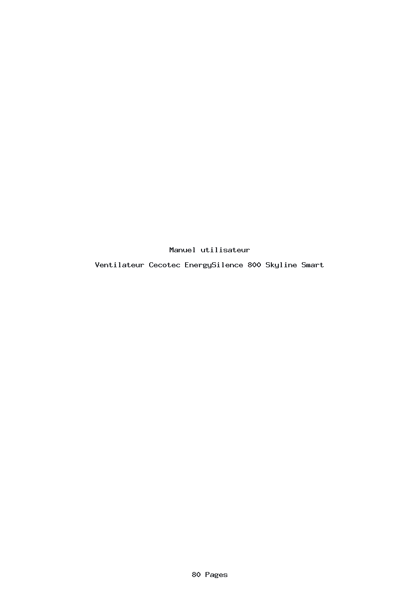 Page 1 de la notice Manuel utilisateur Cecotec EnergySilence 800 Skyline Smart