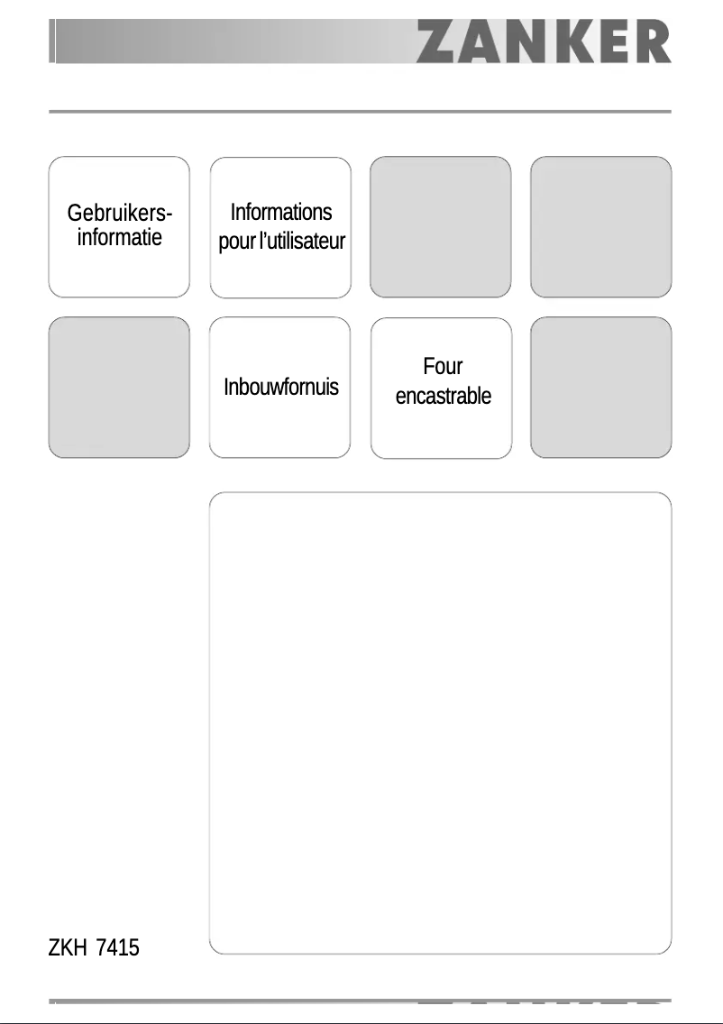 Page 1 de la notice Manuel utilisateur Zanker ZKH7415W