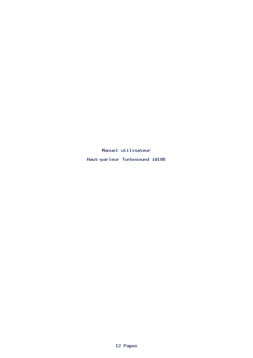 Page 1 de la notice Manuel utilisateur Turbosound iQ18B