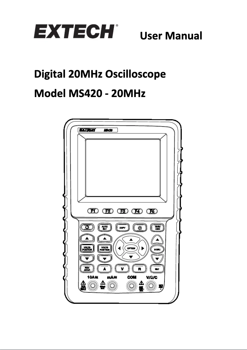 Page 1 de la notice Manuel utilisateur Extech MS420