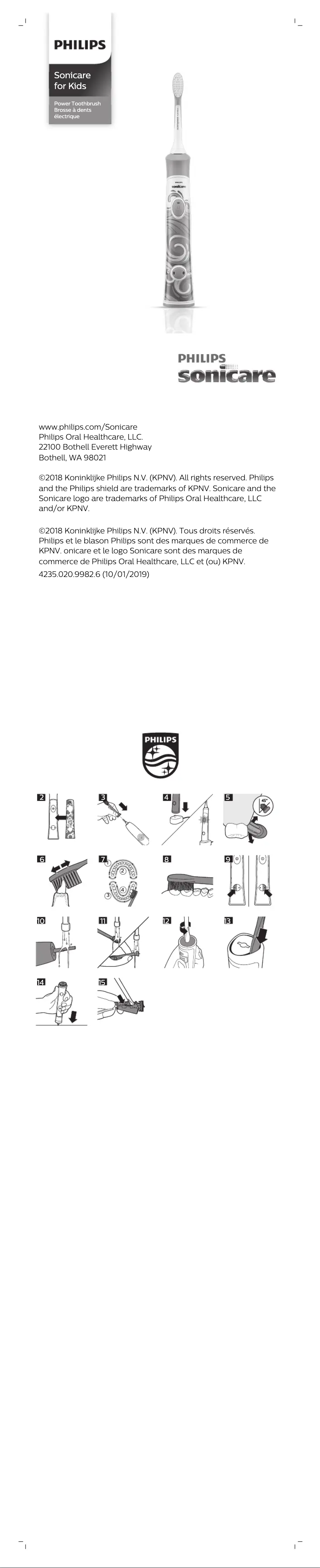 Page 1 de la notice Manuel utilisateur Philips Sonicare For Kids HX6351